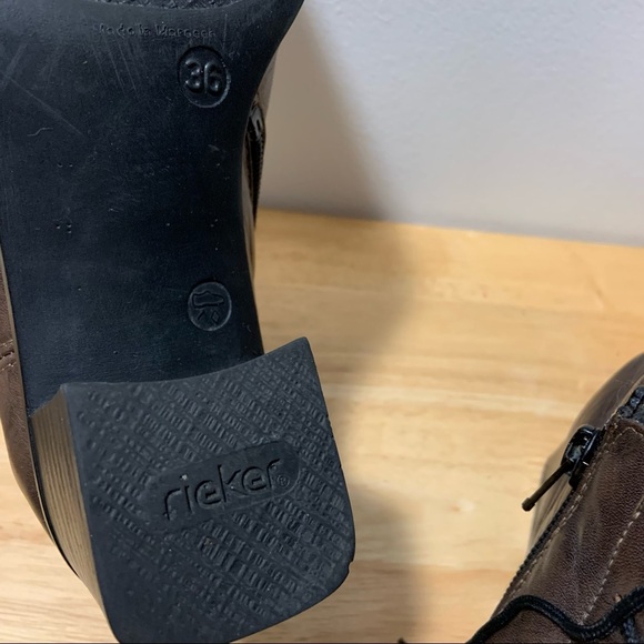 Rieker lace up brown booties chunky heal size 36 (5.5) - Picture 3 of 11